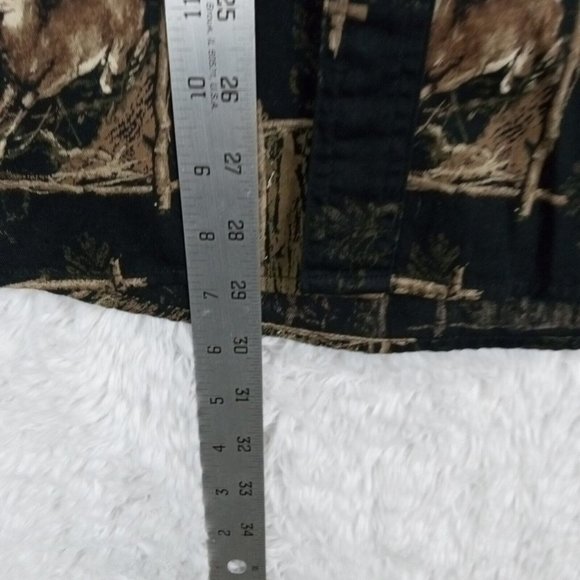 Bit & Bridal Outfitters Mens Shirt Black Button Down Deer Print Hunting Medium - Picture 10 of 11